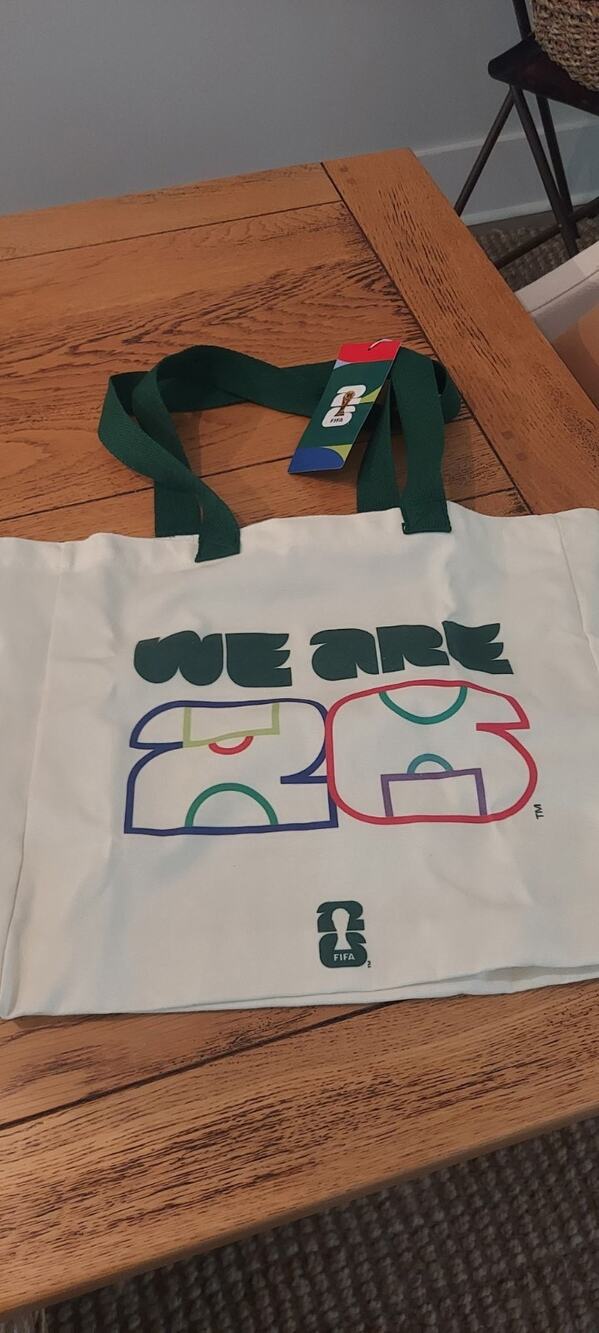 Official FIFA World Cup 2026 Tote Bag White We Are 26 Canvas Shopping Canvas